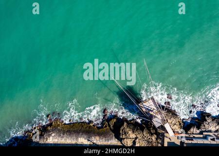 Trabucco, trabocco, traditional fishing houses in south Italy Stock Photo