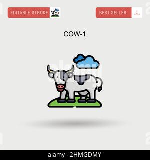 Cow-1 Simple vector icon. Stock Vector