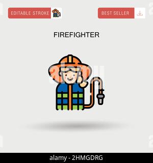 Fire service uniform icon. White background with shadow design. Vector ...