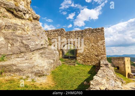 Gate into medieval castle Spis, central Europe, Slovakia. Stock Photo