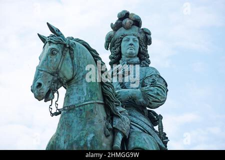 Louis XIV statue, Versailles, France Stock Photo