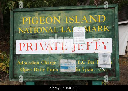 Pigeon Island National Landmark, Rodney Bay, Gros Islet, Saint Lucia, Windward Islands, Lesser Antilles, West Indies, Caribbean Sea Stock Photo