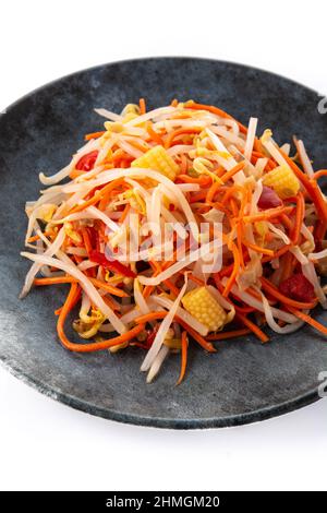 Healthy Chinese cabbage salad isolated on white background Stock Photo