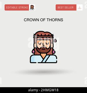 Crown of thorns Simple vector icon. Stock Vector