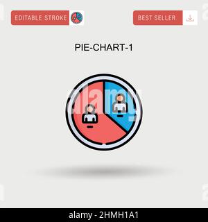 Pie-chart-1 Simple vector icon. Stock Vector