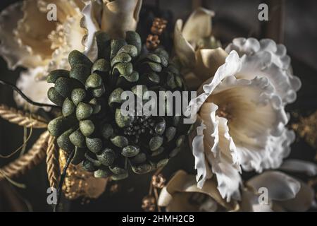 Detail of wedding cake decor at luxury style, close up Stock Photo