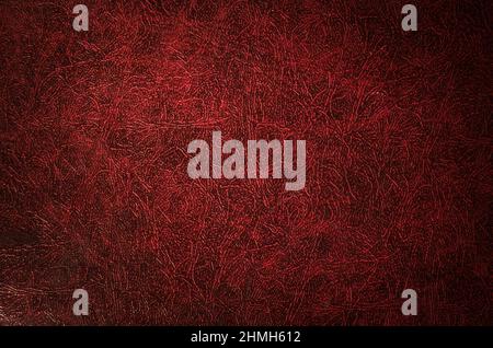 Texture, background from genuine red leather with vignette Stock Photo