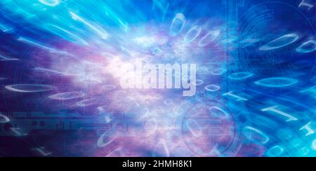 binary abstract background, quantum computing concept Stock Photo