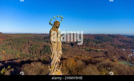 Marian column on the Markusberg in Trier on the Moselle, Rhineland-Palatinate, Germany Stock Photo