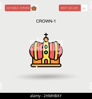 Crown-1 Simple vector icon. Stock Vector