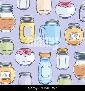 pattern of jars glass Stock Vector