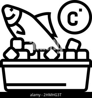 frozen seafood line icon vector illustration Stock Vector