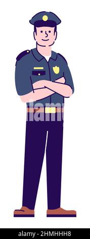 Law enforcement agency representative semi flat RGB color vector illustration Stock Vector