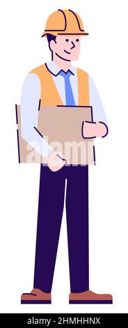 Architecture service representative semi flat RGB color vector illustration Stock Vector