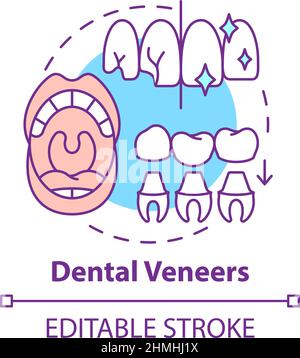 Dental veneers concept icon Stock Vector