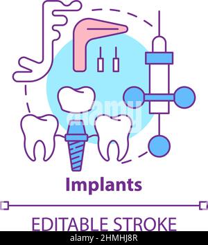 Implants concept icon Stock Vector