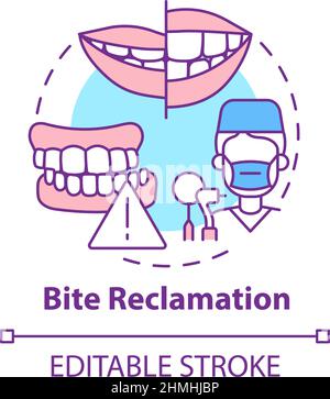Bite reclamation concept icon Stock Vector