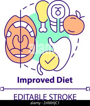 Improved diet concept icon Stock Vector