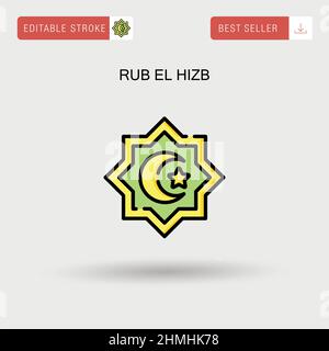 Rub el hizb Simple vector icon. Stock Vector