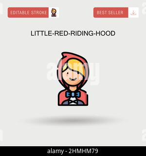 Little-red-riding-hood Simple vector icon. Stock Vector