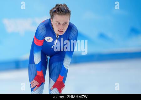 Beijing, China. 10th Feb, 2022. BEIJING, CHINA - FEBRUARY 10: Natalia Voronina of Russia competing on the Women's 5000m during the Beijing 2022 Olympic Games at the National Speed Skating Oval on February 10, 2022 in Beijing, China (Photo by /Orange Pictures) NOCNSF Credit: Orange Pics BV/Alamy Live News Stock Photo