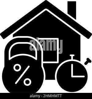 Short term mortgage black glyph icon Stock Vector