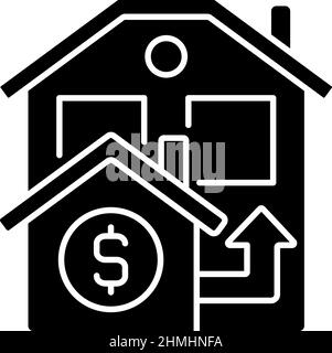 Bridge loan black glyph icon Stock Vector