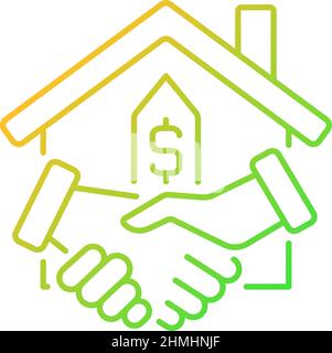 Closing gradient linear vector icon Stock Vector