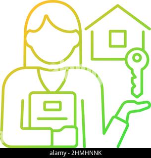 Estate agent gradient linear vector icon Stock Vector