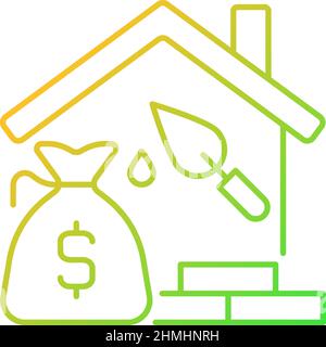 Construction loan gradient linear vector icon Stock Vector