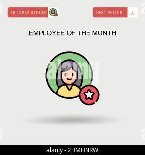 Employee of the month Simple vector icon. Stock Vector