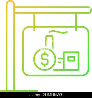 Industrial property selling gradient linear vector icon Stock Vector