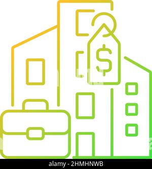 Corporate property selling gradient linear vector icon Stock Vector
