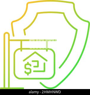 House selling insurance gradient linear vector icon Stock Vector