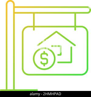 House selling gradient linear vector icon Stock Vector