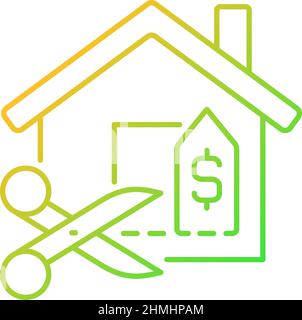 House for reduced price gradient linear vector icon Stock Vector