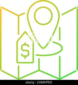 Land selling gradient linear vector icon Stock Vector