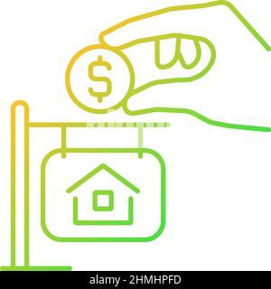 Down payment gradient linear vector icon Stock Vector