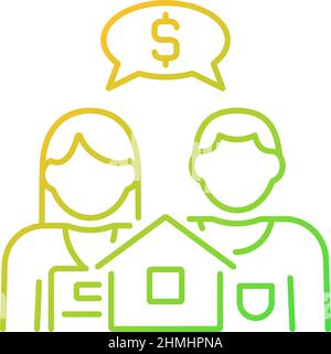 Price negotiation gradient linear vector icon Stock Vector