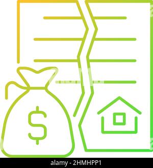 Nullified contract gradient linear vector icon Stock Vector