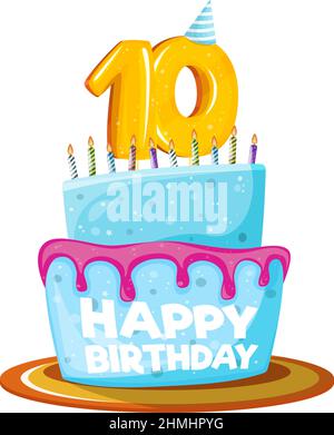 Happy Birthday Cake Isolated Element Stock Vector Image & Art - Alamy