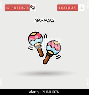 Maracas Simple vector icon. Stock Vector