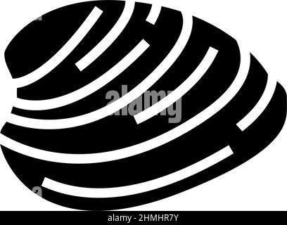 ocean quahog clam glyph icon vector illustration Stock Vector