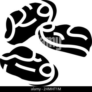 peeled mussel glyph icon vector illustration Stock Vector