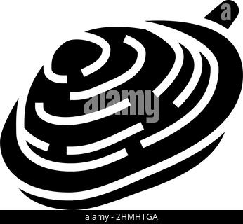soft-shell clam glyph icon vector illustration Stock Vector