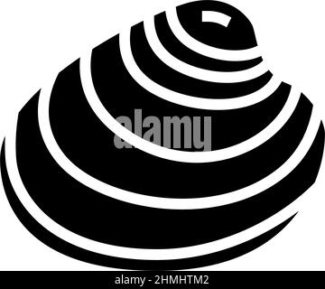 hard-shell atlantic clam glyph icon vector illustration Stock Vector