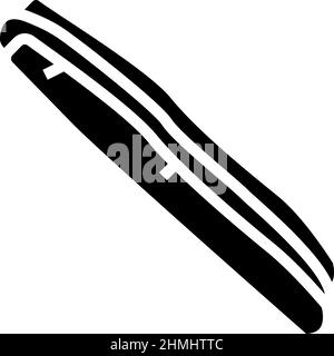 atlantic jackknife clam glyph icon vector illustration Stock Vector