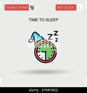 Sleep, relax time, dream night doodle set on white background. Concept ...