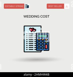 Wedding cost Simple vector icon. Stock Vector