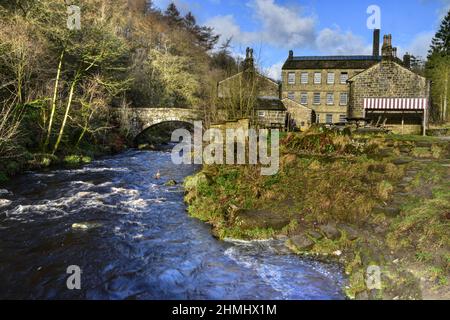 Gibson Mill, Hardcastle Crags, Hebden Bridge, West Yorkshire Stock Photo